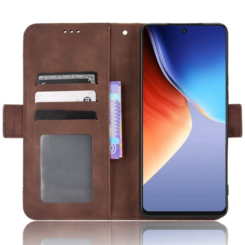 For TECNO Camon 20 Pro 4G CK7n / 20 4G CK6 PU Leather Wallet Case Flip Stand Protective Phone Cover with Multiple Card Slots - Brown