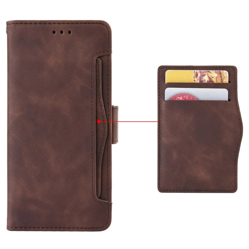 For TECNO Camon 20 Pro 4G CK7n / 20 4G CK6 PU Leather Wallet Case Flip Stand Protective Phone Cover with Multiple Card Slots - Brown