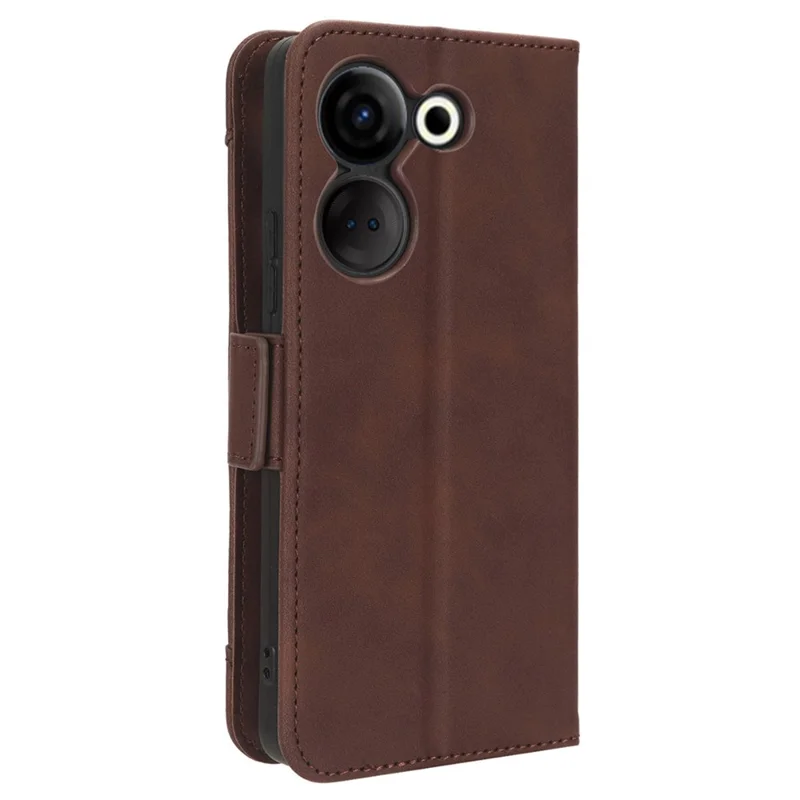 For TECNO Camon 20 Pro 4G CK7n / 20 4G CK6 PU Leather Wallet Case Flip Stand Protective Phone Cover with Multiple Card Slots - Brown