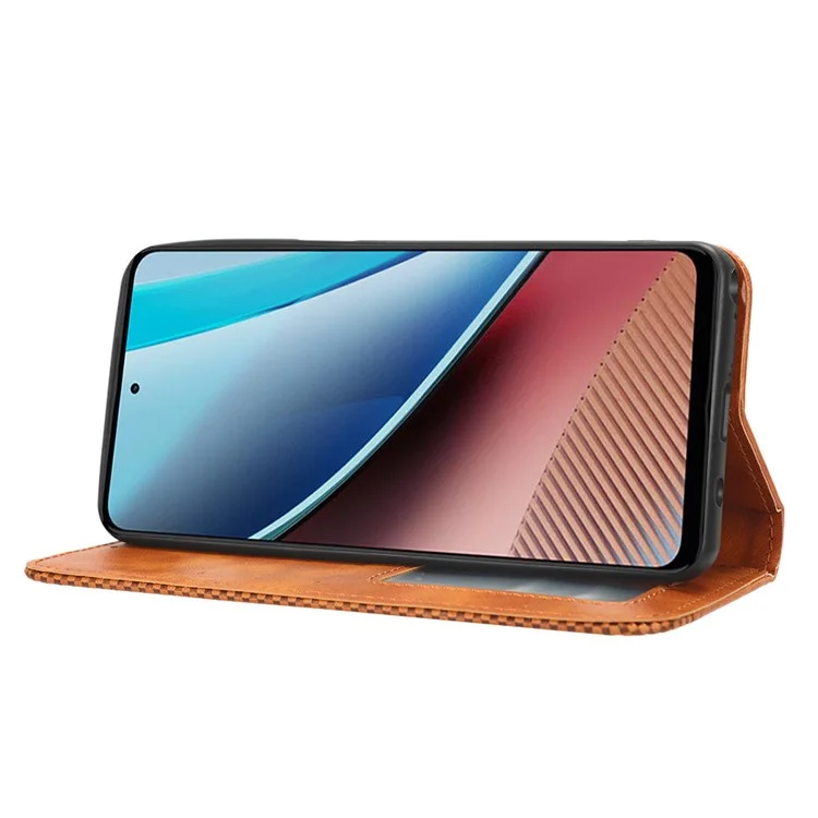 For Motorola Moto G Stylus (2023) Retro PU Leather Magnetic Phone Case Stand Wallet Flip Cover - Brown