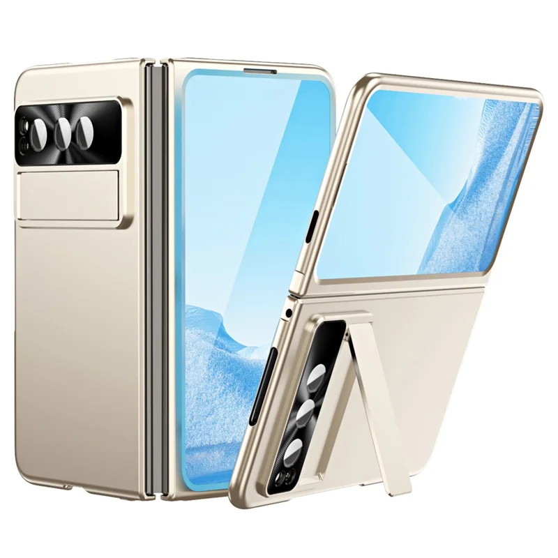 Til Google Pixel Fold Elektropladeret Klappetlukket Telefonbeskyttelsesdæksel i PC-materiale - Guld