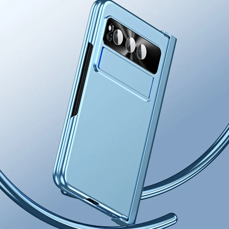 Til Google Pixel Fold Elektropladeret Klappetlukket Telefonbeskyttelsesdæksel i PC-materiale - Guld