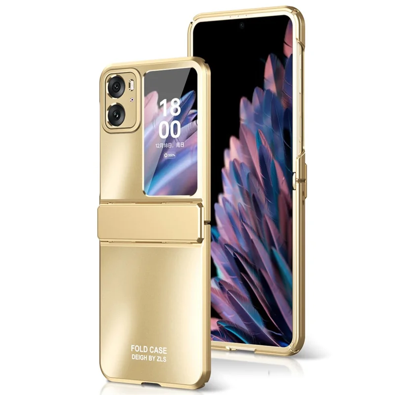 For Oppo Find N2 Flip 5G PC Phone Case Matte Electroplating Anti-scratch Cell Phone Cover - Gold