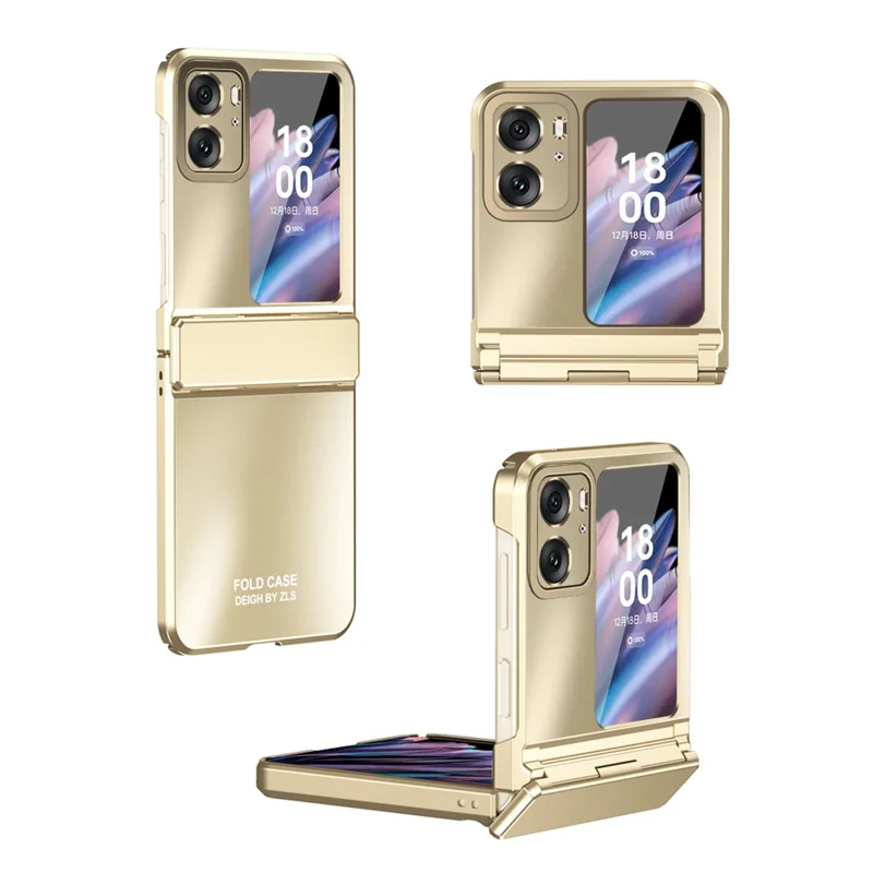 For Oppo Find N2 Flip 5G PC Phone Case Matte Electroplating Anti-scratch Cell Phone Cover - Gold
