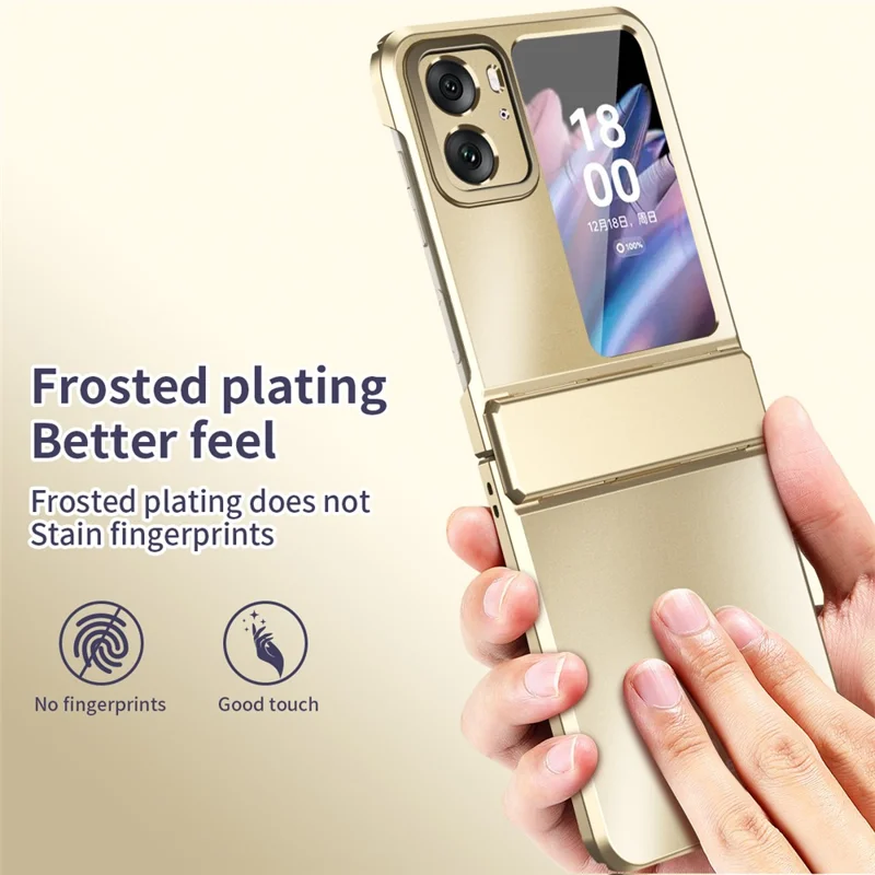 For Oppo Find N2 Flip 5G PC Phone Case Matte Electroplating Anti-scratch Cell Phone Cover - Gold