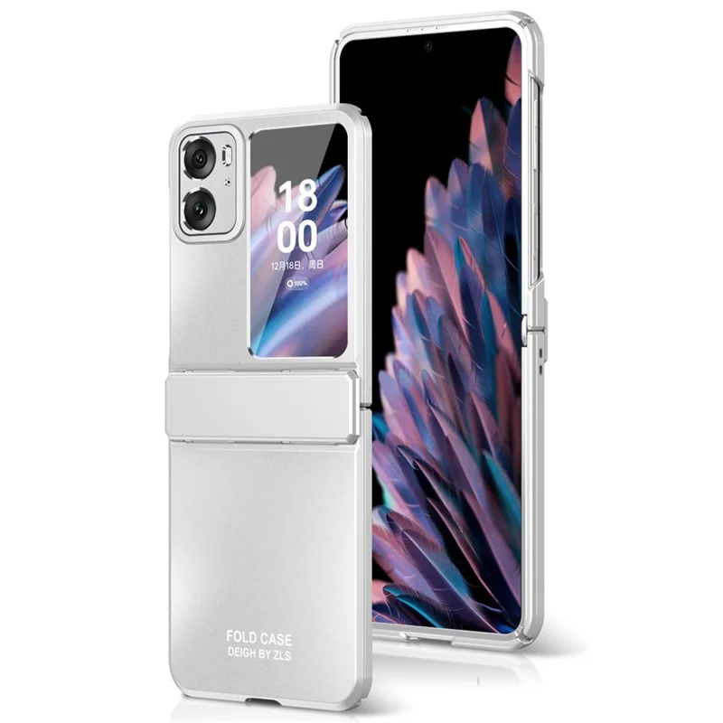 For Oppo Find N2 Flip 5G PC Phone Case Matte Electroplating Anti-scratch Cell Phone Cover - Silver