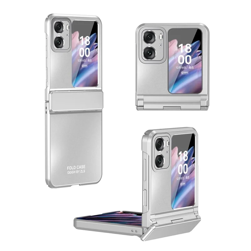 For Oppo Find N2 Flip 5G PC Phone Case Matte Electroplating Anti-scratch Cell Phone Cover - Silver