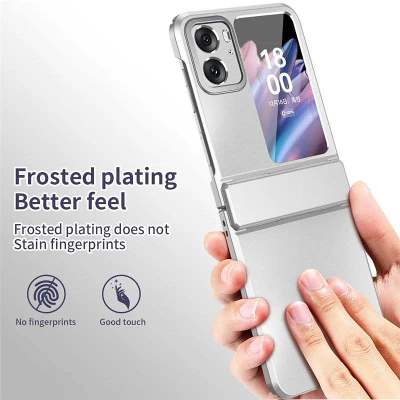 For Oppo Find N2 Flip 5G PC Phone Case Matte Electroplating Anti-scratch Cell Phone Cover - Silver