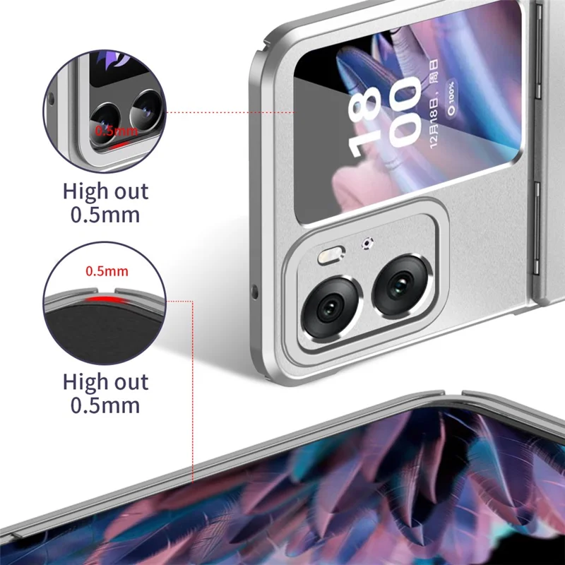 For Oppo Find N2 Flip 5G PC Phone Case Matte Electroplating Anti-scratch Cell Phone Cover - Silver