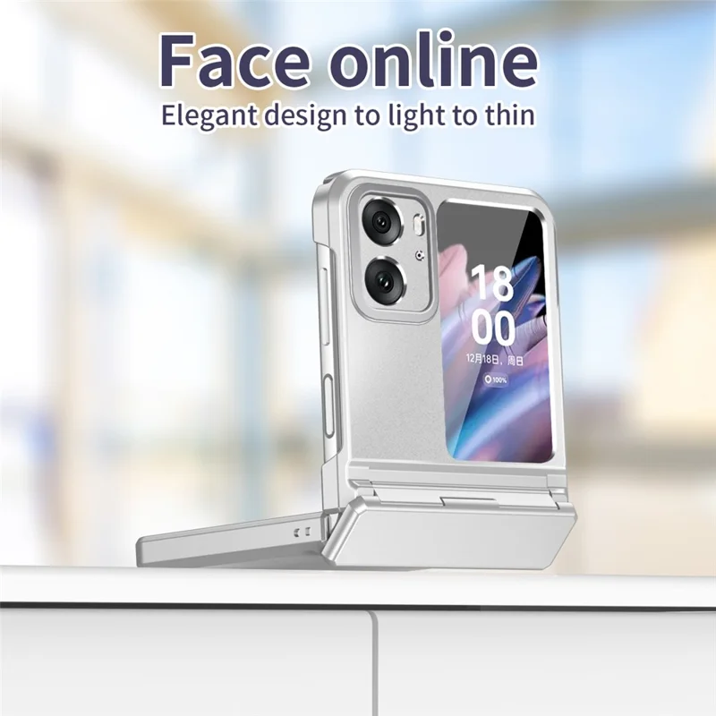 For Oppo Find N2 Flip 5G PC Phone Case Matte Electroplating Anti-scratch Cell Phone Cover - Silver