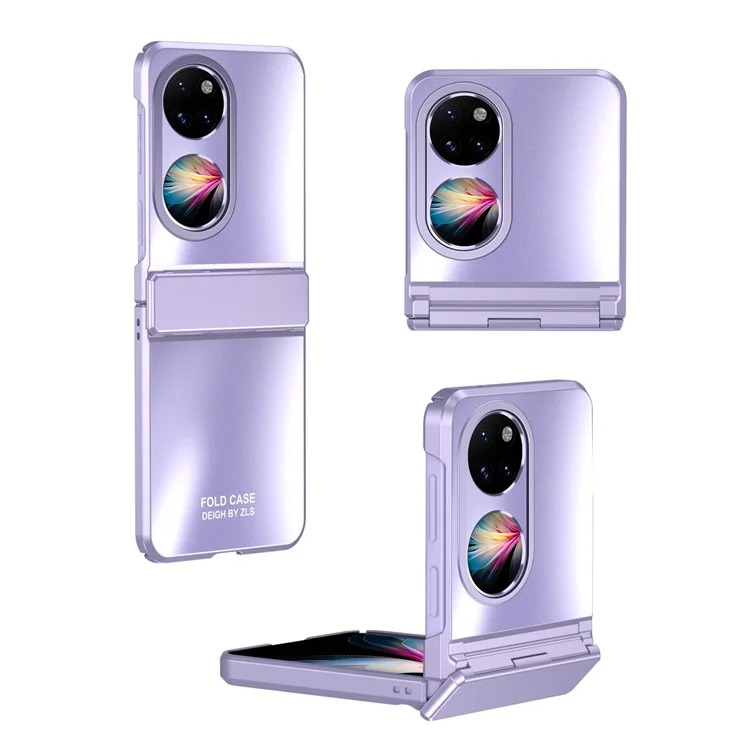 Étui de téléphone pliant PC dur pour Huawei P50 Pocket, Etui antibrouillage mat électrolytique - Violet