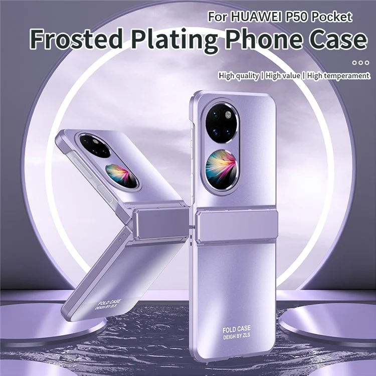 Étui de téléphone pliant PC dur pour Huawei P50 Pocket, Etui antibrouillage mat électrolytique - Violet