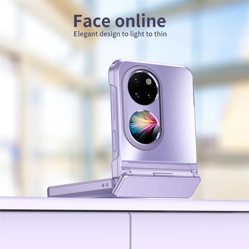 Harte PC-Klapphandy-Hülle für Huawei P50 Pocket, matter Elektroplattierungs-Stoßschutz-Abdeckung - Gold