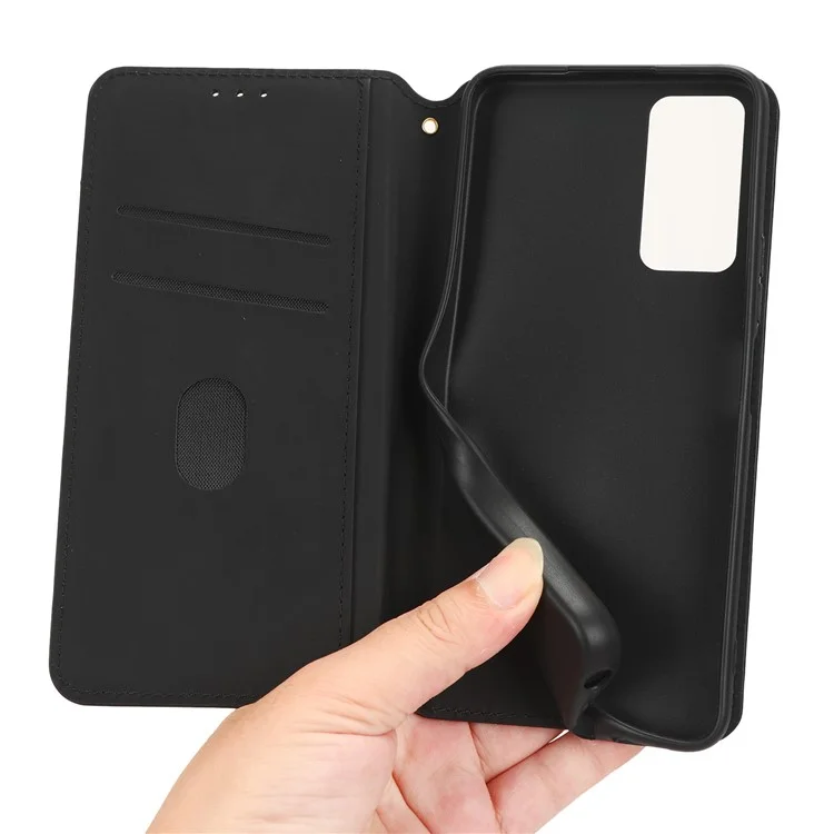 Funda de cartera de piel sintética con textura de rombo para TCL 40 XL - Negro