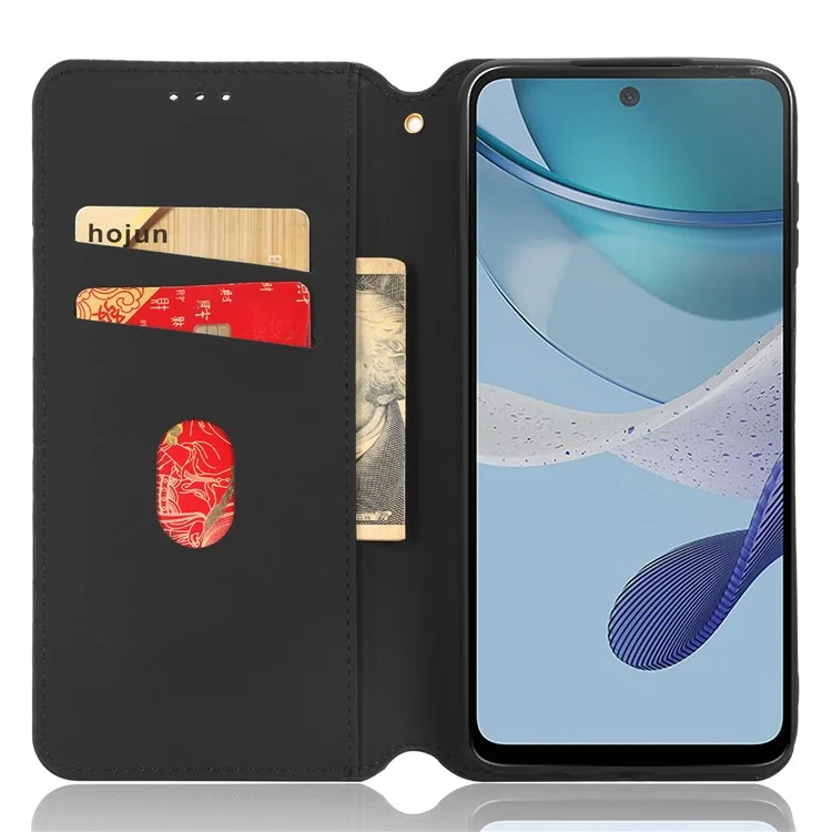 Custodia in pelle PU con motivo romboidale per Motorola Moto G 5G (2023) - Nera