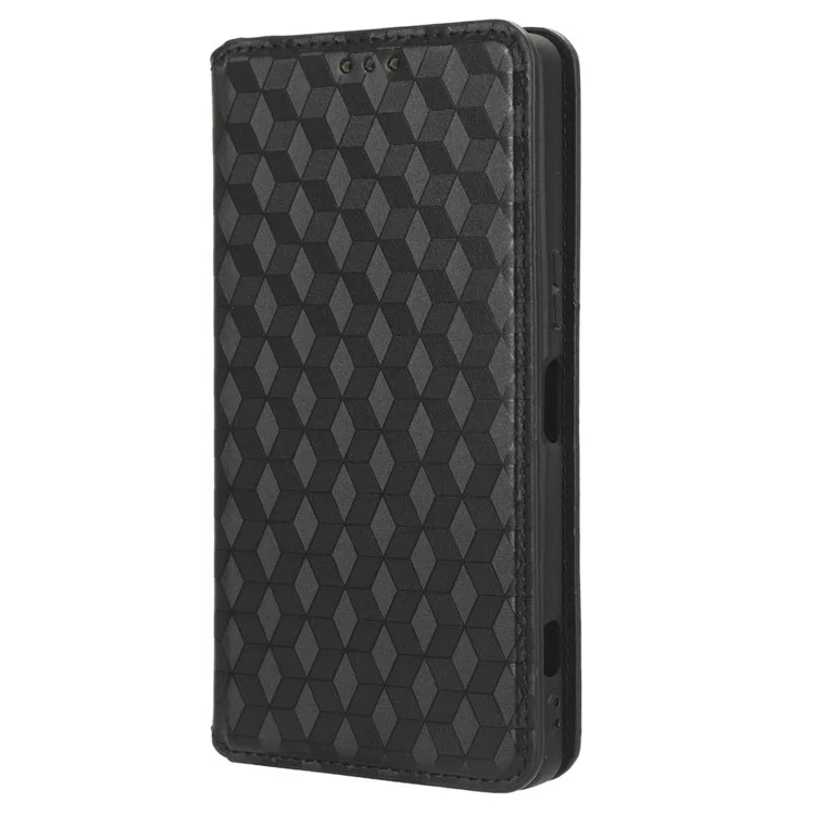 Custodia in pelle PU con motivo romboidale per Motorola Moto G 5G (2023) - Nera