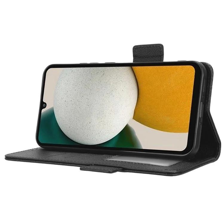 Für Samsung Galaxy M54 5G / F54 5G PU-Leder-Geldbörsen-Kraterschutz-Handyhülle Litchi-Textur Klappständer - Schwarz