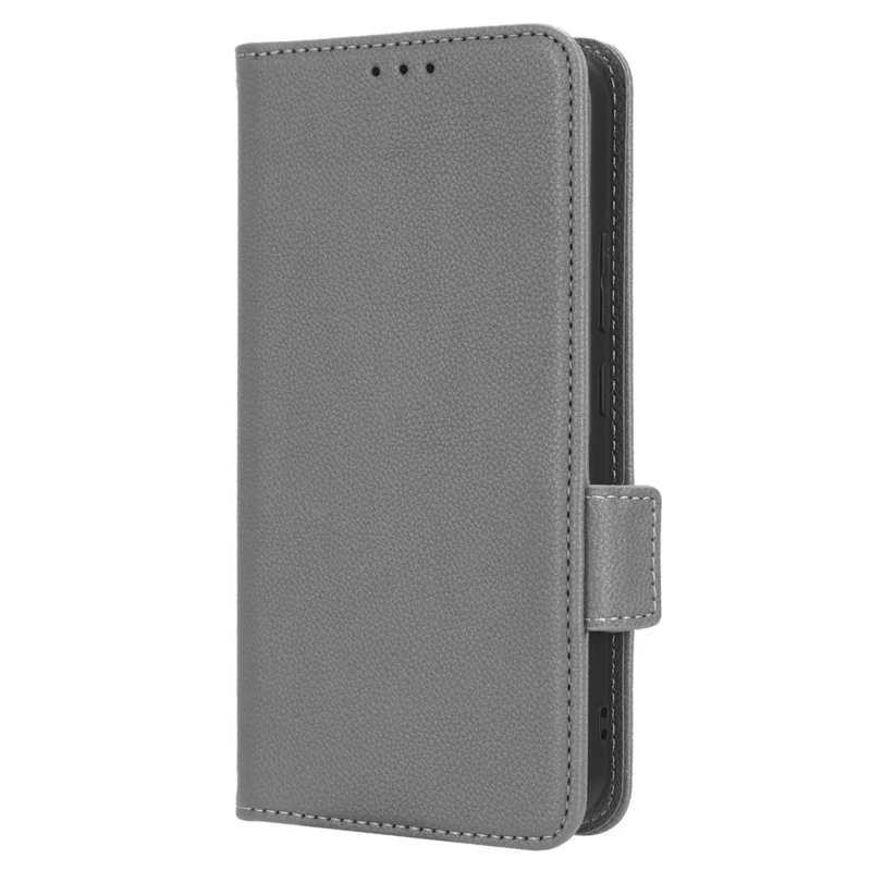 Para Samsung Galaxy M54 5G / F54 5G PU Leather Wallet Anti-scratch Phone Case Litchi Texture Flip Stand Cover - Cinza