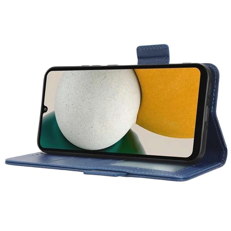 Pour Samsung Galaxy M54 5G / F54 5G Étui portefeuille en cuir PU anti-rayures - Bleu foncé
