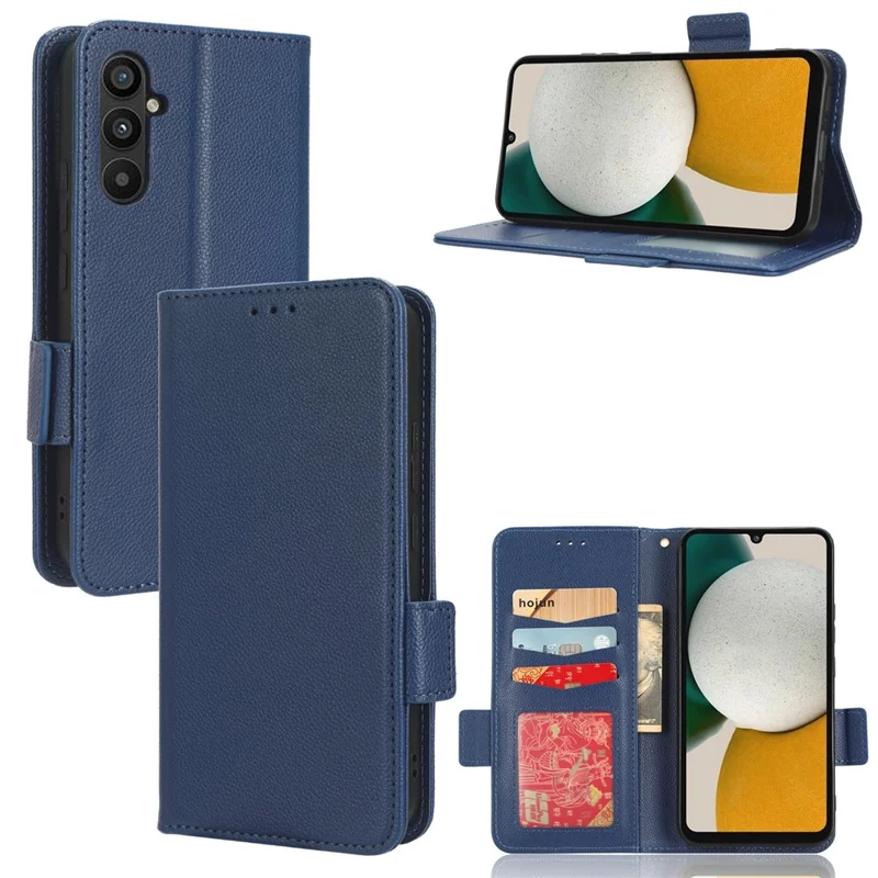 Pour Samsung Galaxy M54 5G / F54 5G Étui portefeuille en cuir PU anti-rayures - Bleu foncé