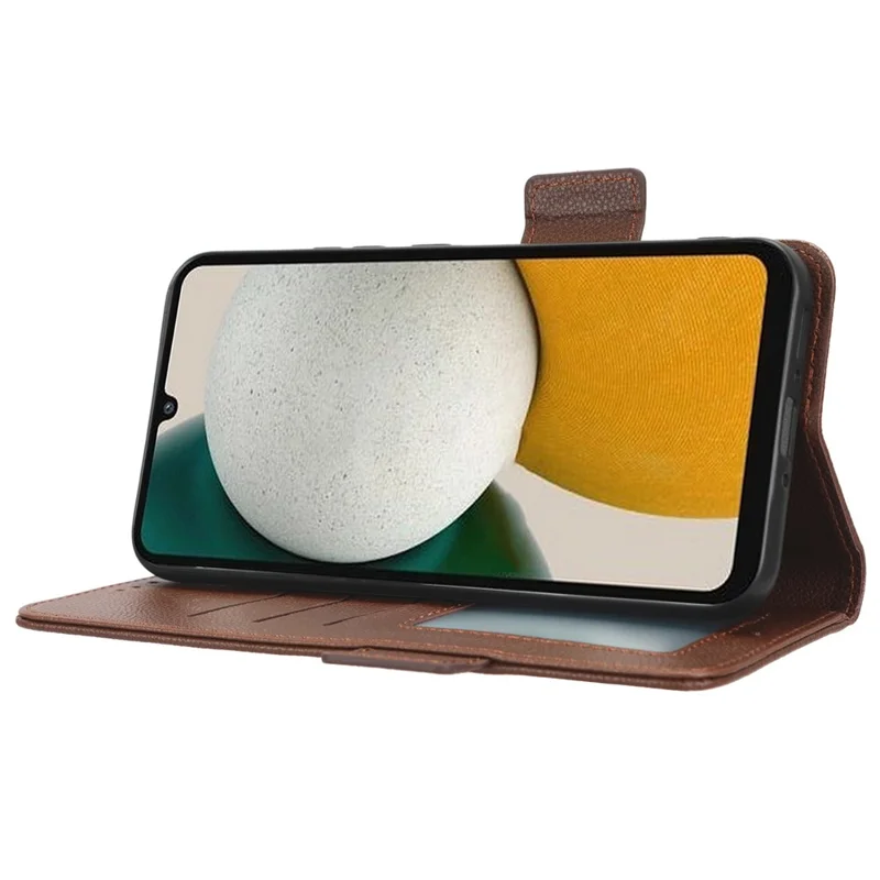 Per Samsung Galaxy M54 5G / F54 5G Custodia Flip in Pelle PU Anti-graffio - Marrone