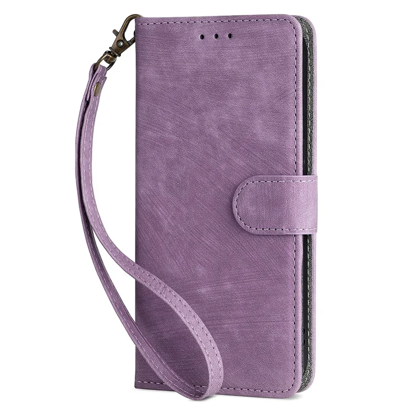 For Sony Xperia 10 V Leather Wallet Stand Phone Cover RFID Blocking Protective Case with Strap - Purple