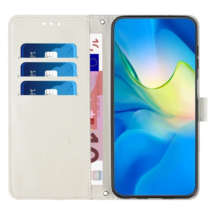 Für Xiaomi Civi 2 5G / 13 Lite PU-Ledertasche, Geldbörse, Ständer, Marmoroptik, Handyhülle mit Schulterriemen - Lila