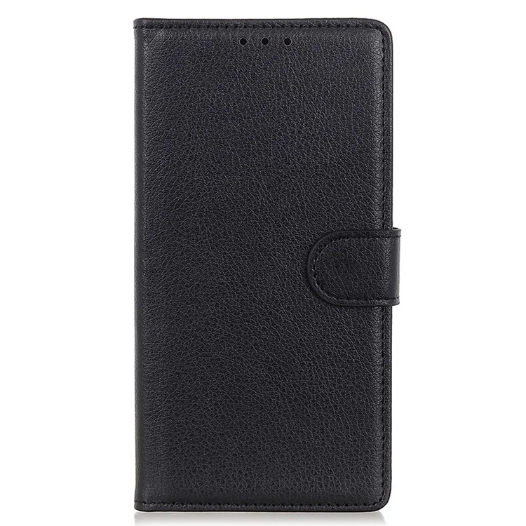 Per Xiaomi Poco F5 Pro / Redmi K60 / K60 Pro 5G Litchi Texture Phone Case PU Leather Stand Wallet Shell - Nero