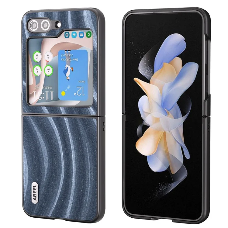 ABEEL Milky Way Series Case für Samsung Galaxy Z Flip5 5G PU-Leder beschichtete PC-Handyhülle, leichte Abdeckung - Blau