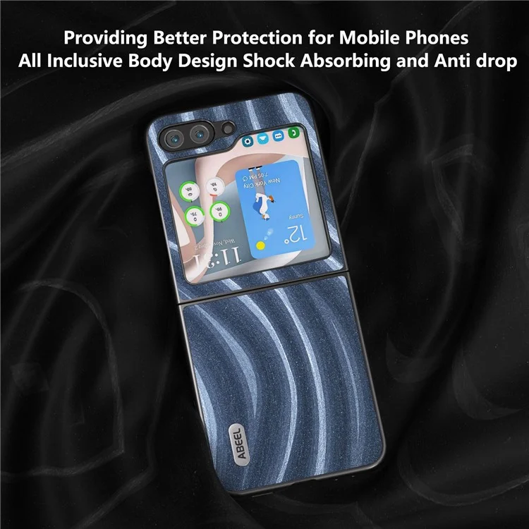 ABEEL Milky Way Series Case für Samsung Galaxy Z Flip5 5G PU-Leder beschichtete PC-Handyhülle, leichte Abdeckung - Blau