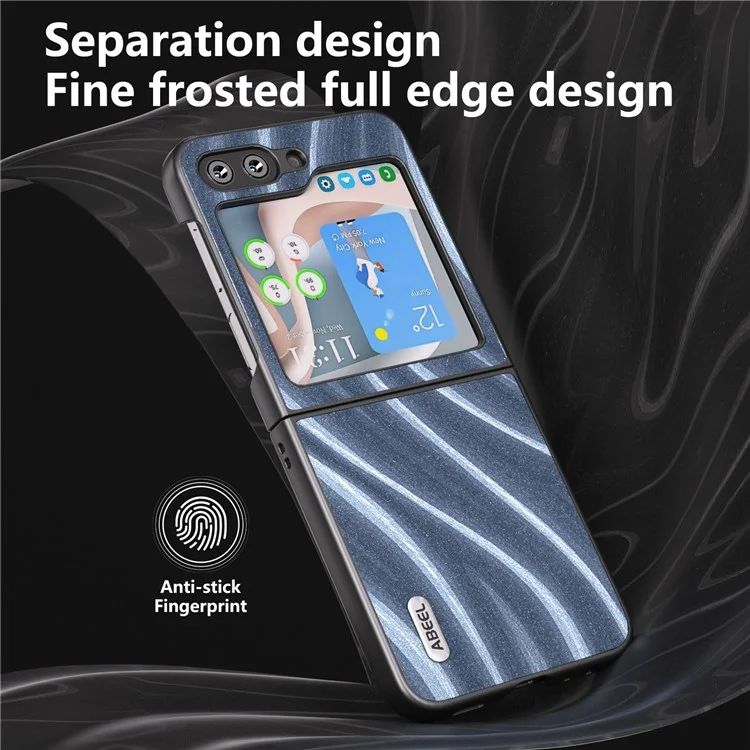 ABEEL Milky Way Series Case für Samsung Galaxy Z Flip5 5G PU-Leder beschichtete PC-Handyhülle, leichte Abdeckung - Blau