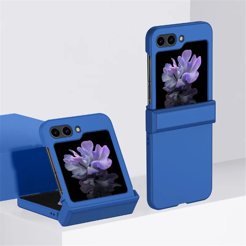 For Samsung Galaxy Z Flip5 5G Hinde Protection Phone Case Hard PC Skin-touch Cover - Dark Blue