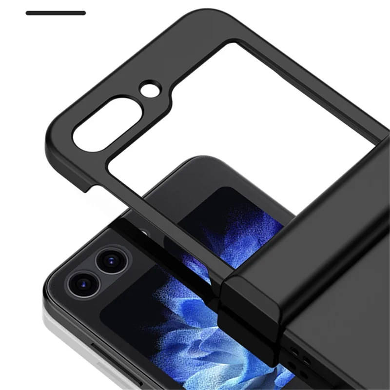 For Samsung Galaxy Z Flip5 5G Hinde Protection Phone Case Hard PC Skin-touch Cover - Dark Blue