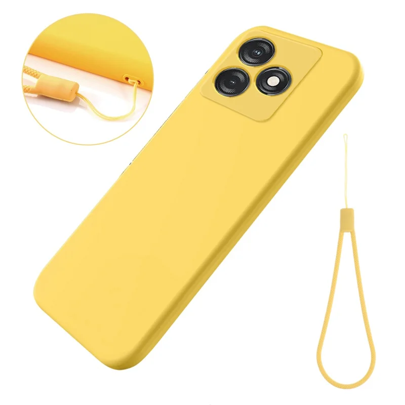 Pour TECNO Spark 10 4G / 10C 4G Étui de téléphone en silicone liquide Doublure souple Anti-rayures Coque arrière - Jaune