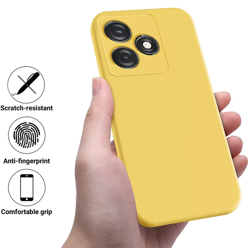 Pour TECNO Spark 10 4G / 10C 4G Étui de téléphone en silicone liquide Doublure souple Anti-rayures Coque arrière - Jaune
