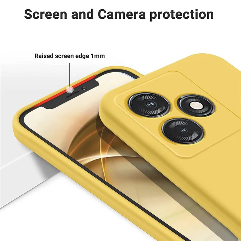 Pour TECNO Spark 10 4G / 10C 4G Étui de téléphone en silicone liquide Doublure souple Anti-rayures Coque arrière - Jaune