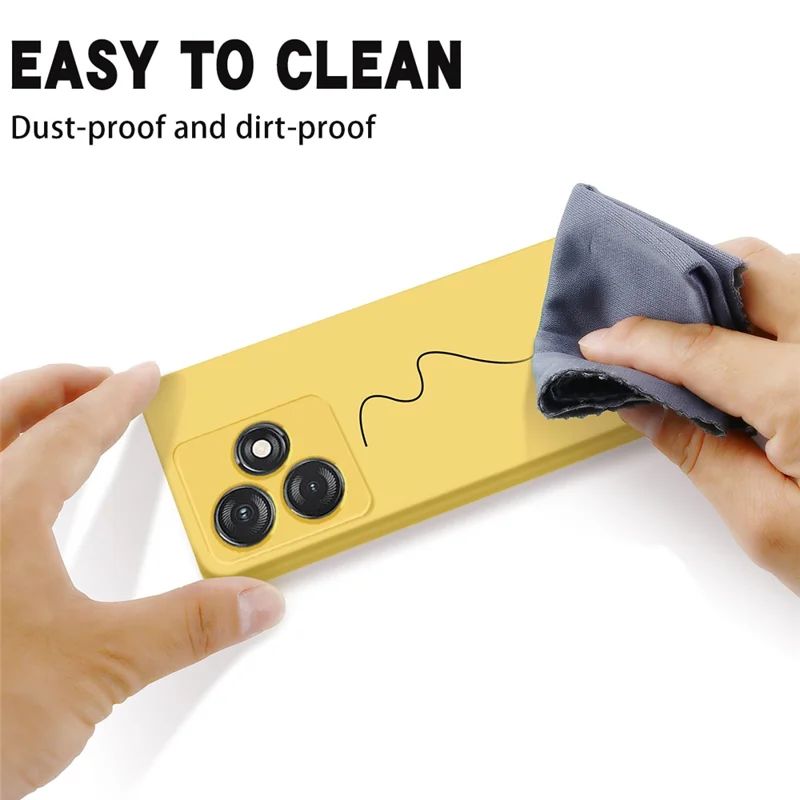 Pour TECNO Spark 10 4G / 10C 4G Étui de téléphone en silicone liquide Doublure souple Anti-rayures Coque arrière - Jaune