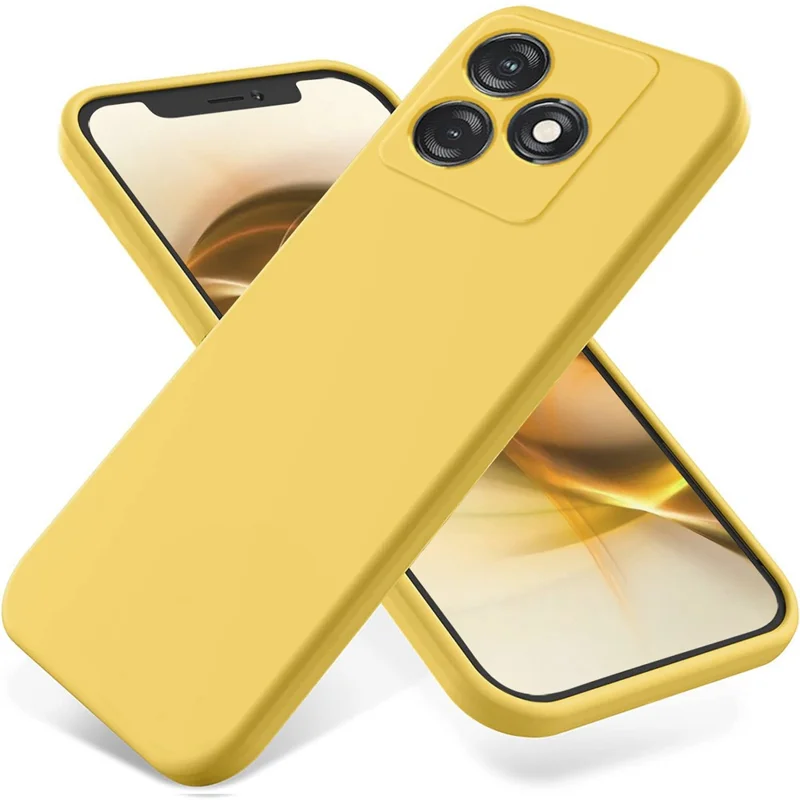 Pour TECNO Spark 10 4G / 10C 4G Étui de téléphone en silicone liquide Doublure souple Anti-rayures Coque arrière - Jaune