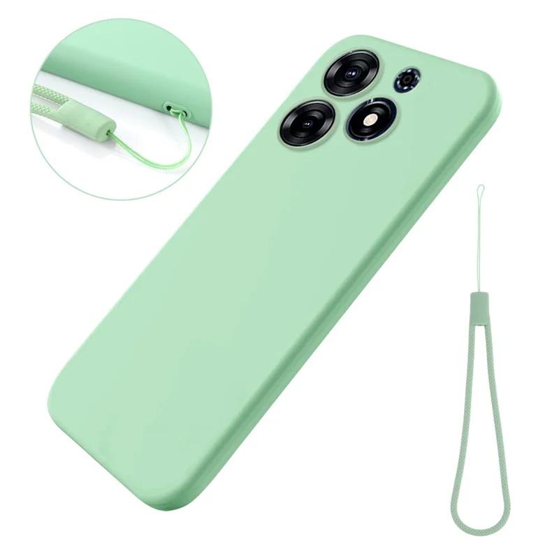 For TECNO Spark 10 Pro Liquid Silicone Soft Lining Phone Case Drop-Proof Back Cover - Green