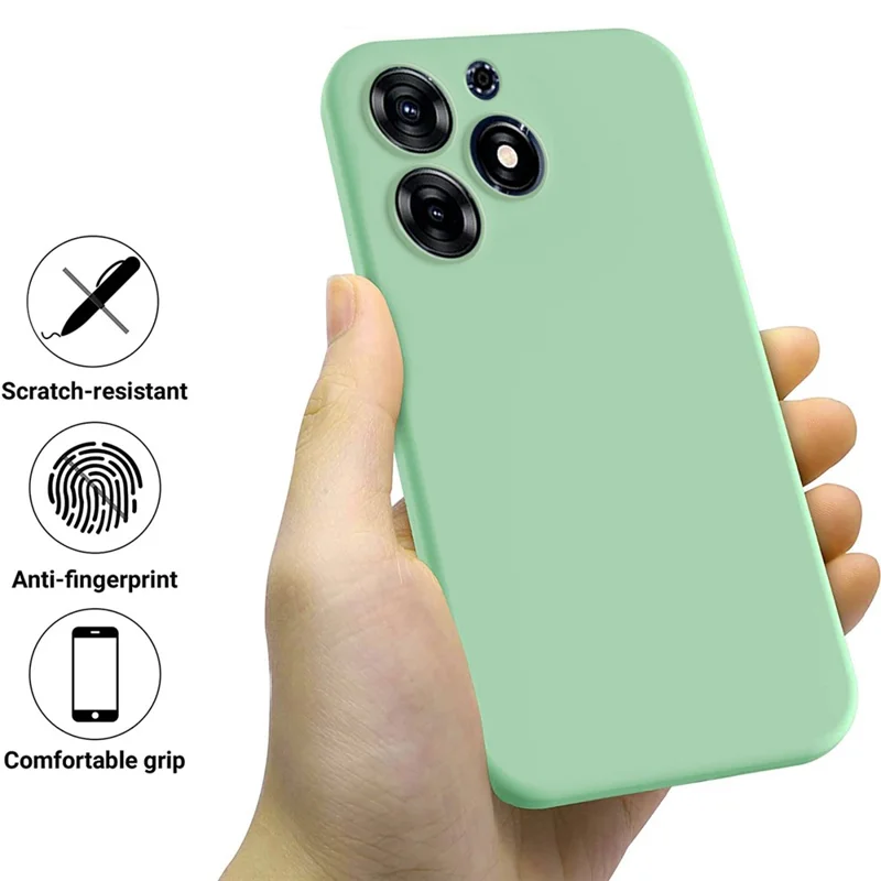 For TECNO Spark 10 Pro Liquid Silicone Soft Lining Phone Case Drop-Proof Back Cover - Green