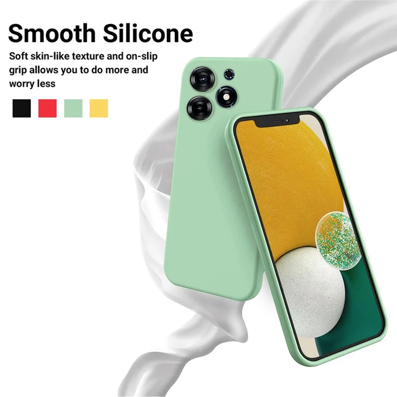 For TECNO Spark 10 Pro Liquid Silicone Soft Lining Phone Case Drop-Proof Back Cover - Green