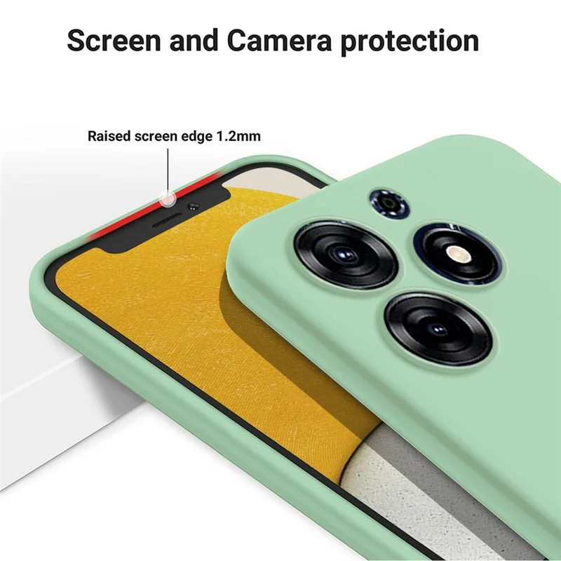For TECNO Spark 10 Pro Liquid Silicone Soft Lining Phone Case Drop-Proof Back Cover - Green
