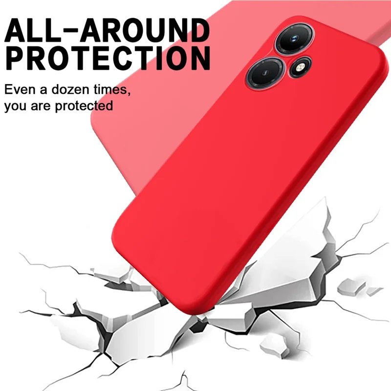 Pour Infinix Hot 30 Play Liquid Silicone Anti-Drop Phone Case Soft Lining Protection Cover - Red