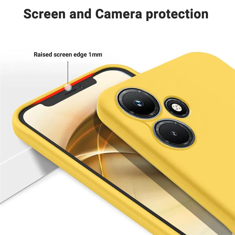 Pour Infinix Hot 30 Play Liquid Silicone Anti-Drop Phone Case Soft Lining Protection Cover - Jaune