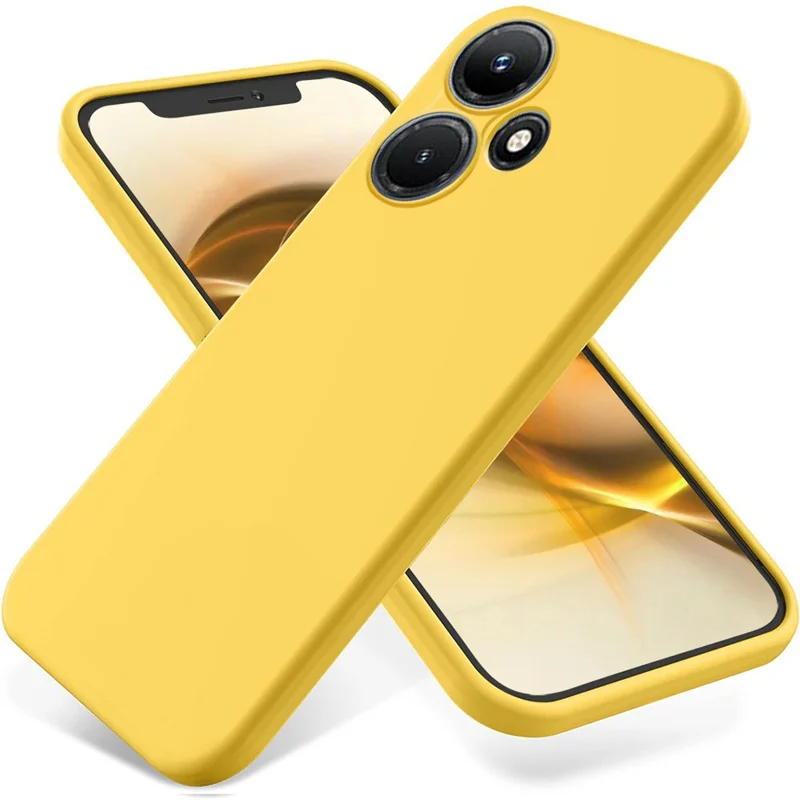 Pour Infinix Hot 30 Play Liquid Silicone Anti-Drop Phone Case Soft Lining Protection Cover - Jaune