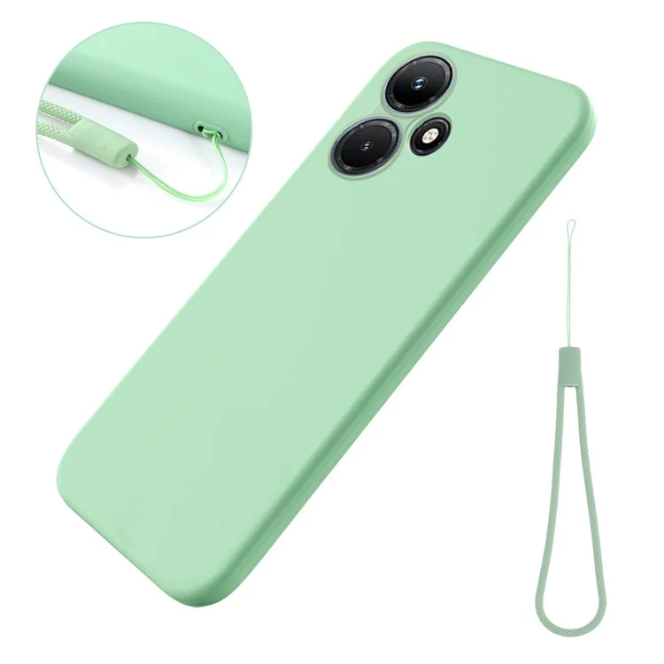 For Infinix Hot 30 Soft Lining Liquid Silicone Back Cover Drop-Proof Mobile Phone Case - Green