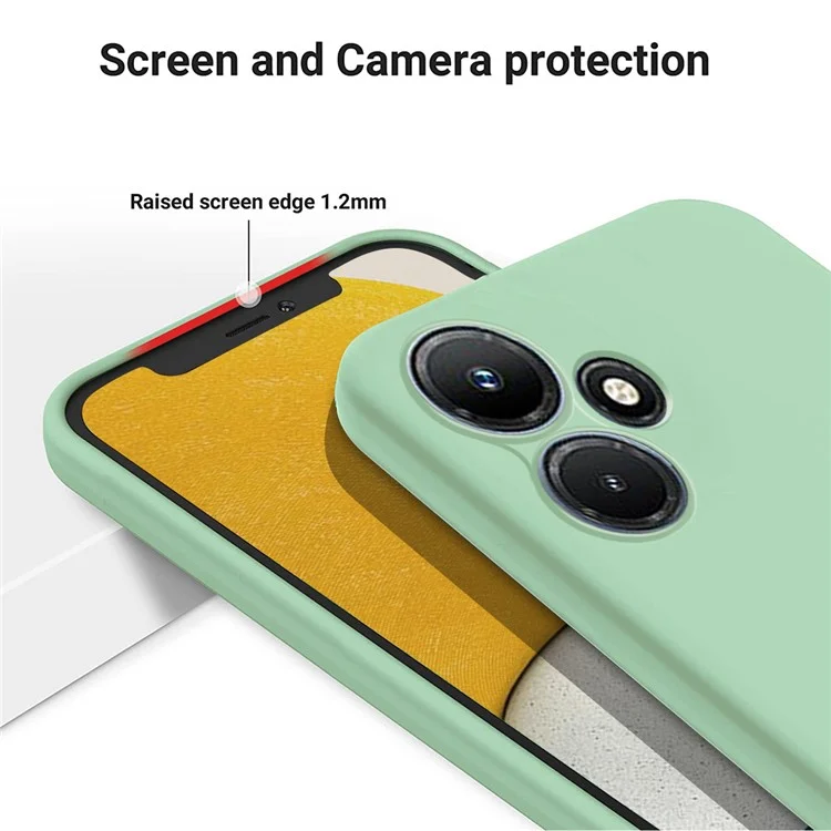 For Infinix Hot 30 Soft Lining Liquid Silicone Back Cover Drop-Proof Mobile Phone Case - Green
