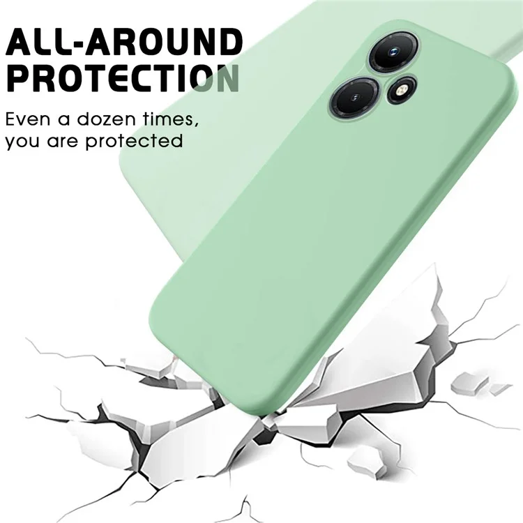 For Infinix Hot 30 Soft Lining Liquid Silicone Back Cover Drop-Proof Mobile Phone Case - Green