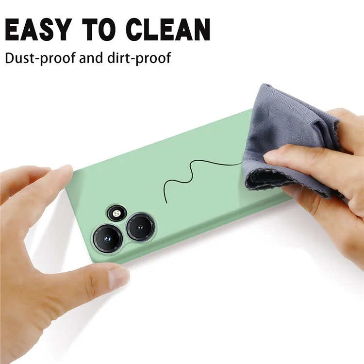 For Infinix Hot 30 Soft Lining Liquid Silicone Back Cover Drop-Proof Mobile Phone Case - Green