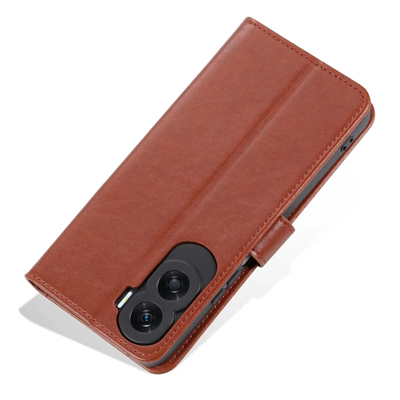 AZNS Para Honor X50i 5G / 90 Lite 5G Capa Protetora Carteira em Pele Sintética com Suporte Dobrável - Castanho